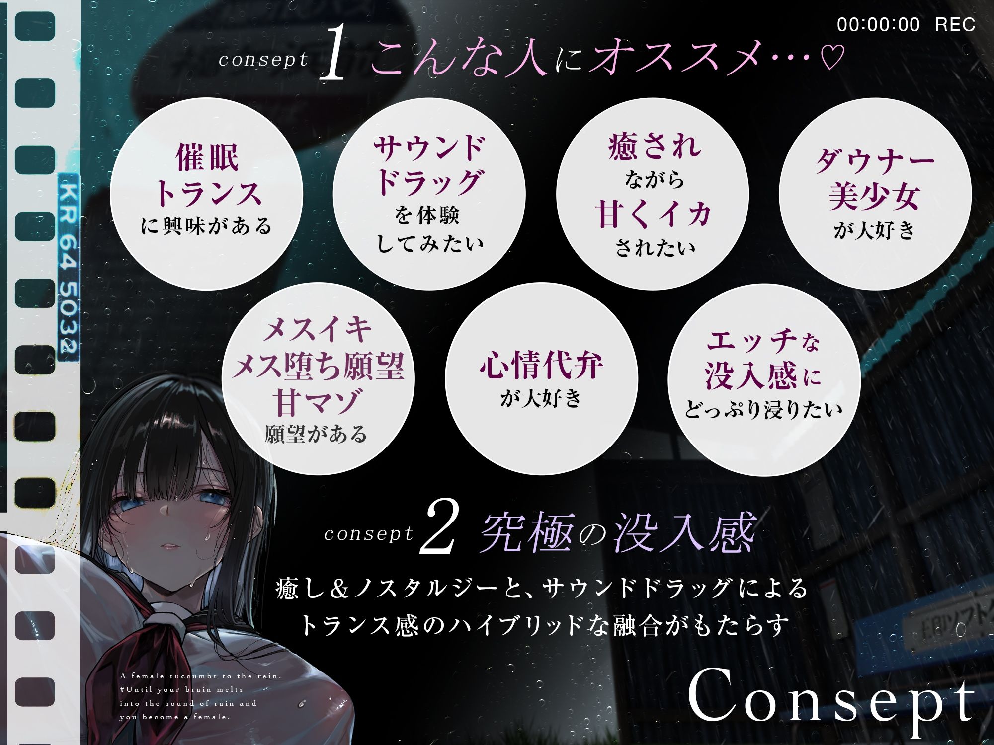 【トランス（はーと）メスイキ】雨宿りのメス堕ち。♯脳が雨音に溶けて、キミがメスになるまで【乳首イキ＋おちんちんクリ化】