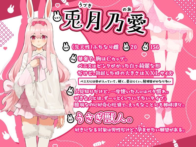 マッチングしたふたなりうさぎ獣人ちゃんの性欲爆発（はーと）極甘いちゃらぶ逆アナル孕ませ交尾