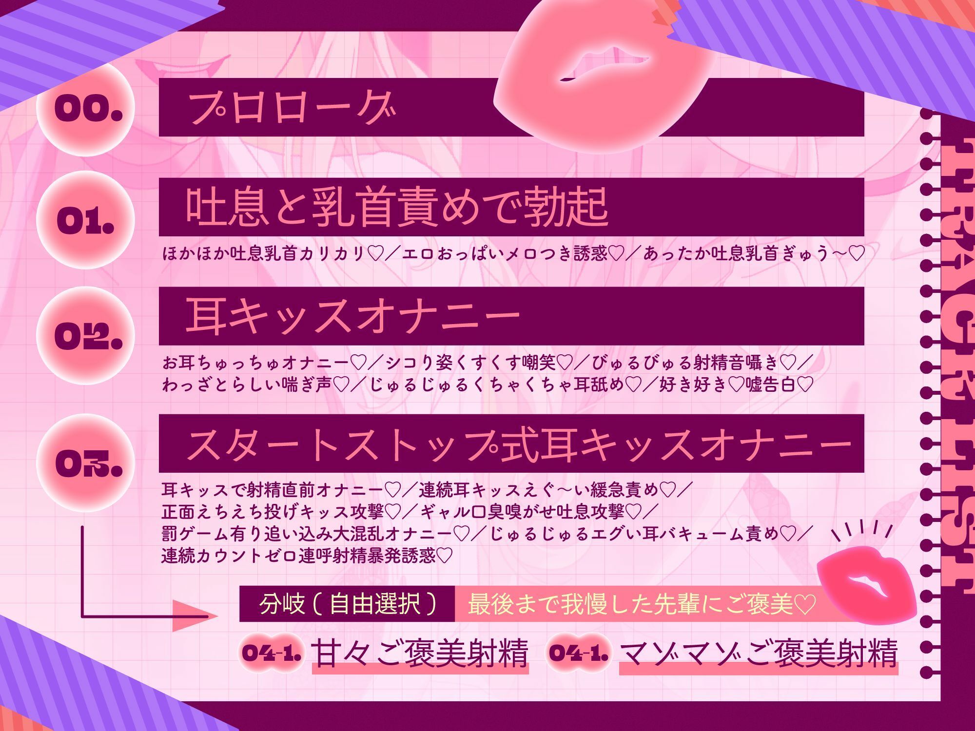 耳キッスオナニー ドスケベえっちな後輩ギャルたちのお耳ちゅっちゅに合わせてとろとろシコシコ