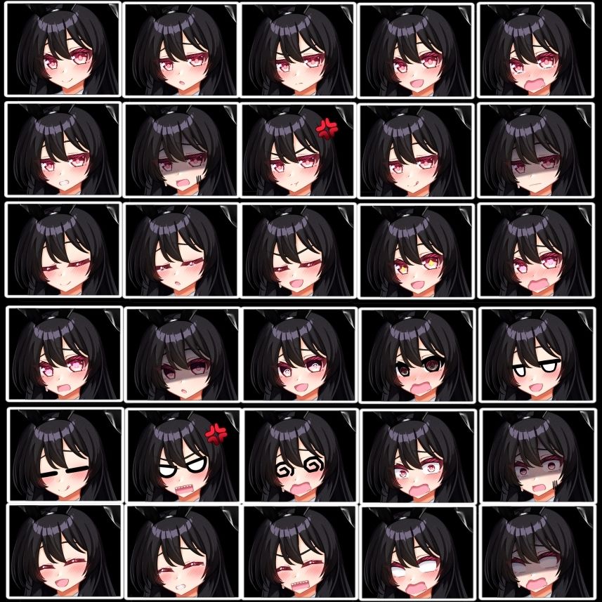 立ち絵素材 黒髪の女の子（ボテ腹）