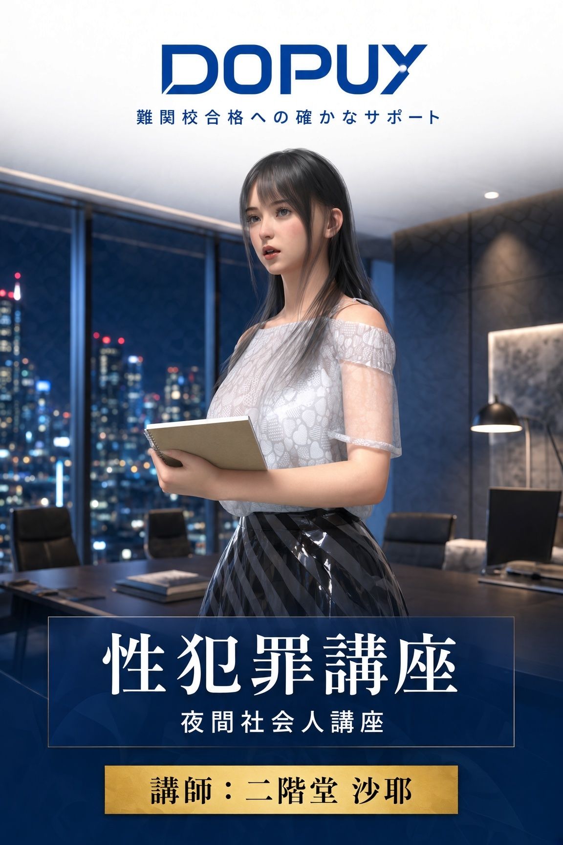 【△20】パンチラガチャ★二階堂 沙耶 大学に進学し強豪予備校『DOPUX（ドピュックス）』で社会人向け講座（性犯罪）を教える名物講師に！（Vol.006:〇〇歳未満の者に対する面会要求等罪）