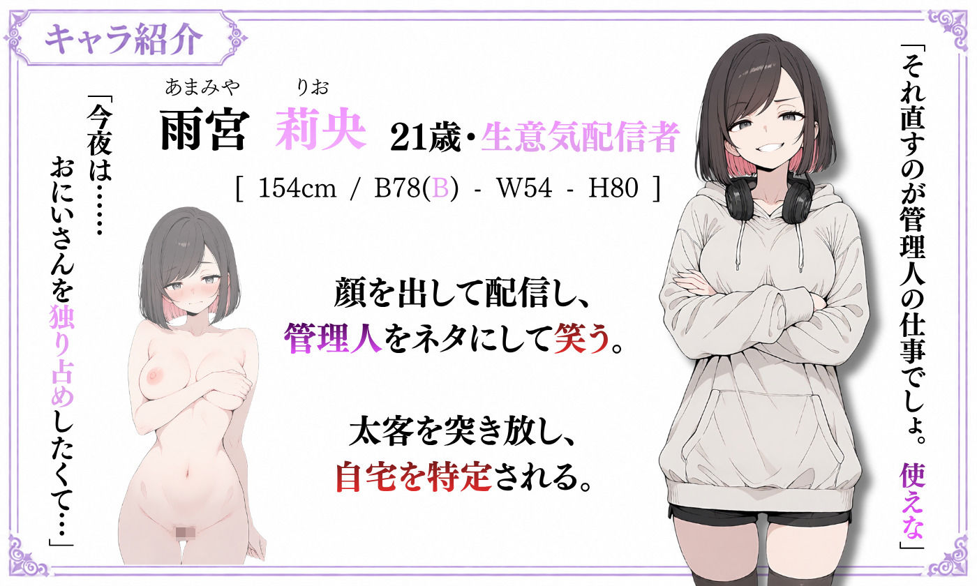 【探索育成型シミュレーション】背徳物件 〜生意気な住人を寝取り＆分からせでメス堕ちさせるマンション育成型ゲーム〜