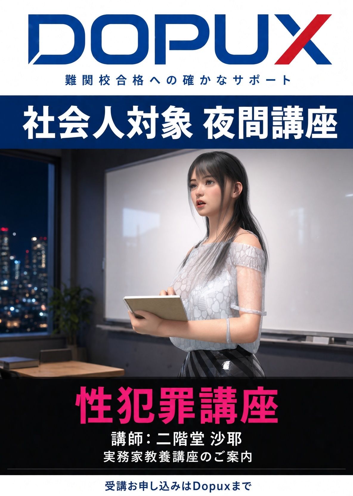 【△20】パンチラガチャ★二階堂 沙耶 大学に進学し強豪予備校『DOPUX(ドピュックス)』で社会人向け講座(性犯罪)を教える名物講師に!(Vol.011:性的姿態等撮影罪(撮影罪))