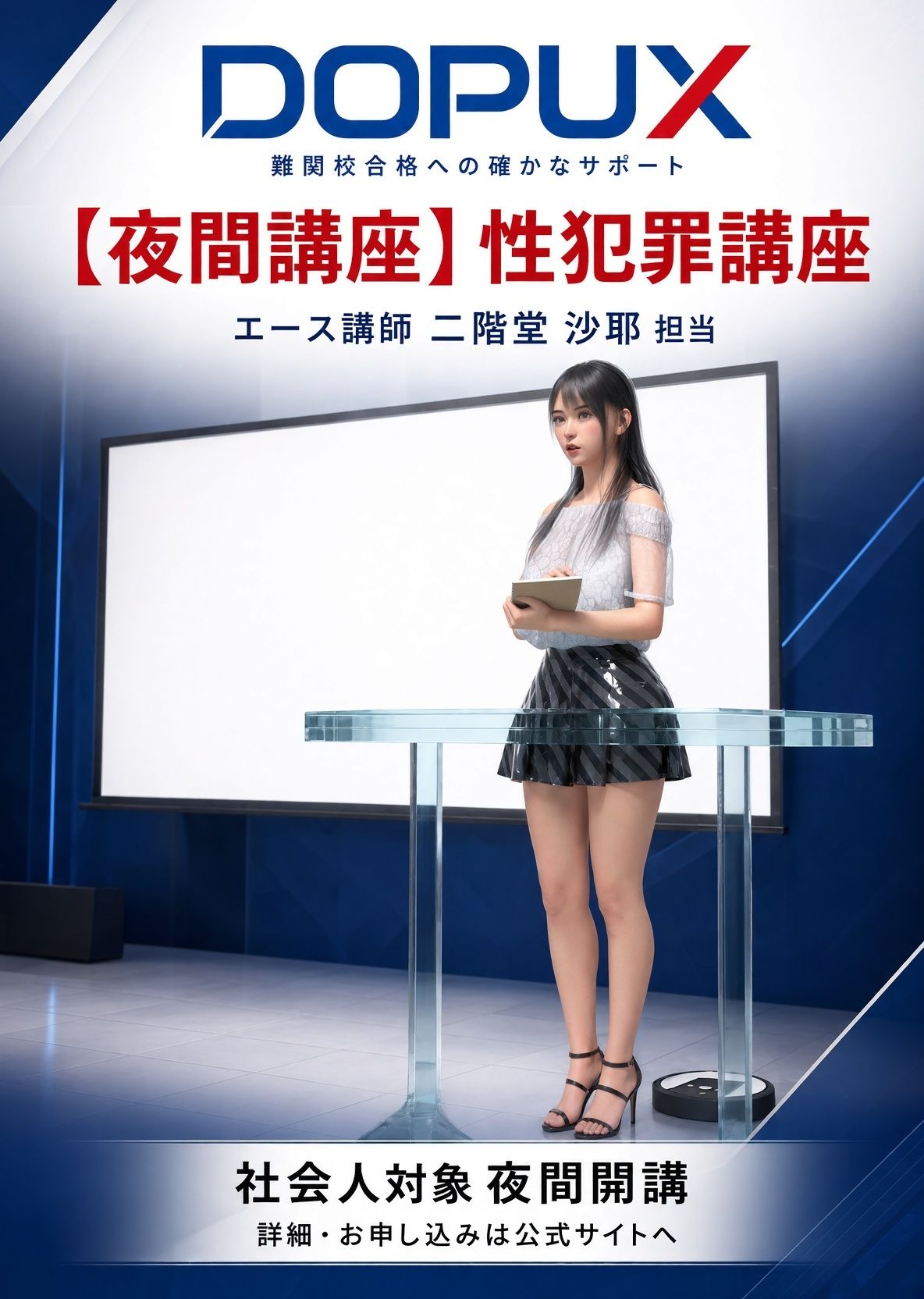 【△20】パンチラガチャ★二階堂 沙耶 大学に進学し強豪予備校『DOPUX(ドピュックス)』で社会人向け講座(性犯罪)を教える名物講師に!(Vol.013:性的姿態影像記録物所持罪)