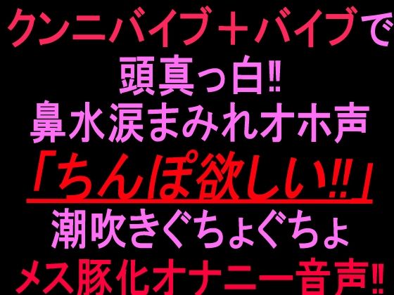 クンニバイブ＋バイブで頭真っ白！！鼻水涙まみれオホ声「ちんぽ欲しい！！」潮吹きぐちょぐちょメス豚化オナニー音声！！