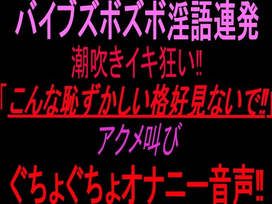バイブズボズボ淫語連発潮吹きイキ狂い！！「こんな恥ずかしい格好見ないで！！」アクメ叫びぐちょぐちょオナニー音声！！