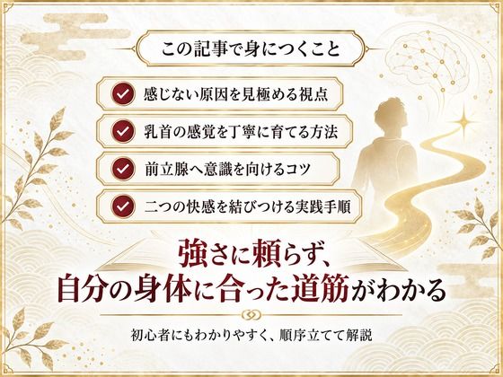 前立腺マッサージ器 挿れるだけでは気持ちよくなれない 乳首と前立腺を結びメスイキできる身体へ導く 究極快楽メスイキを発動させるための「乳首と前立腺快楽の繋げ方」