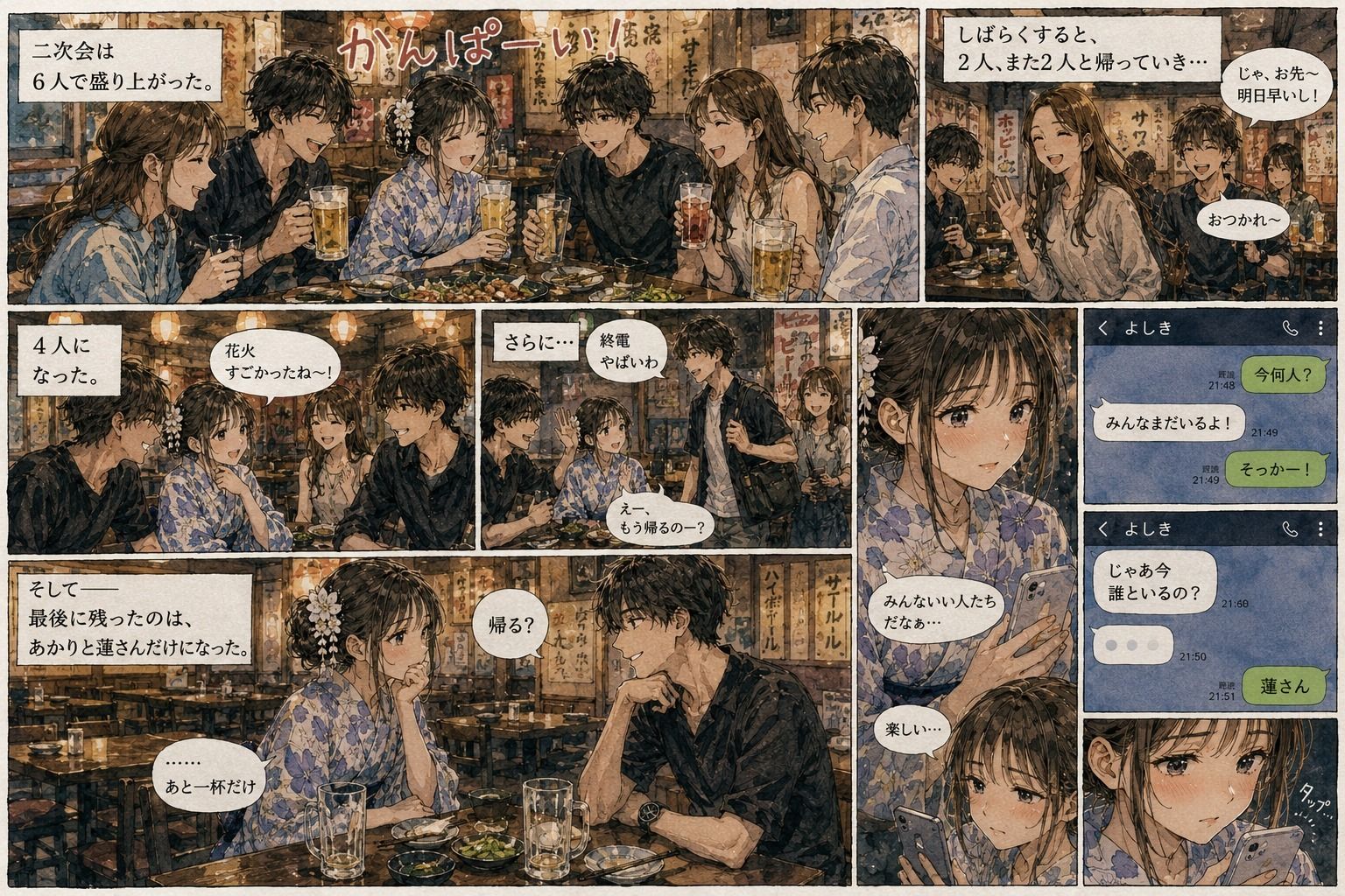 花火大会の夜、彼女の位置情報がラブホテルで止まった。