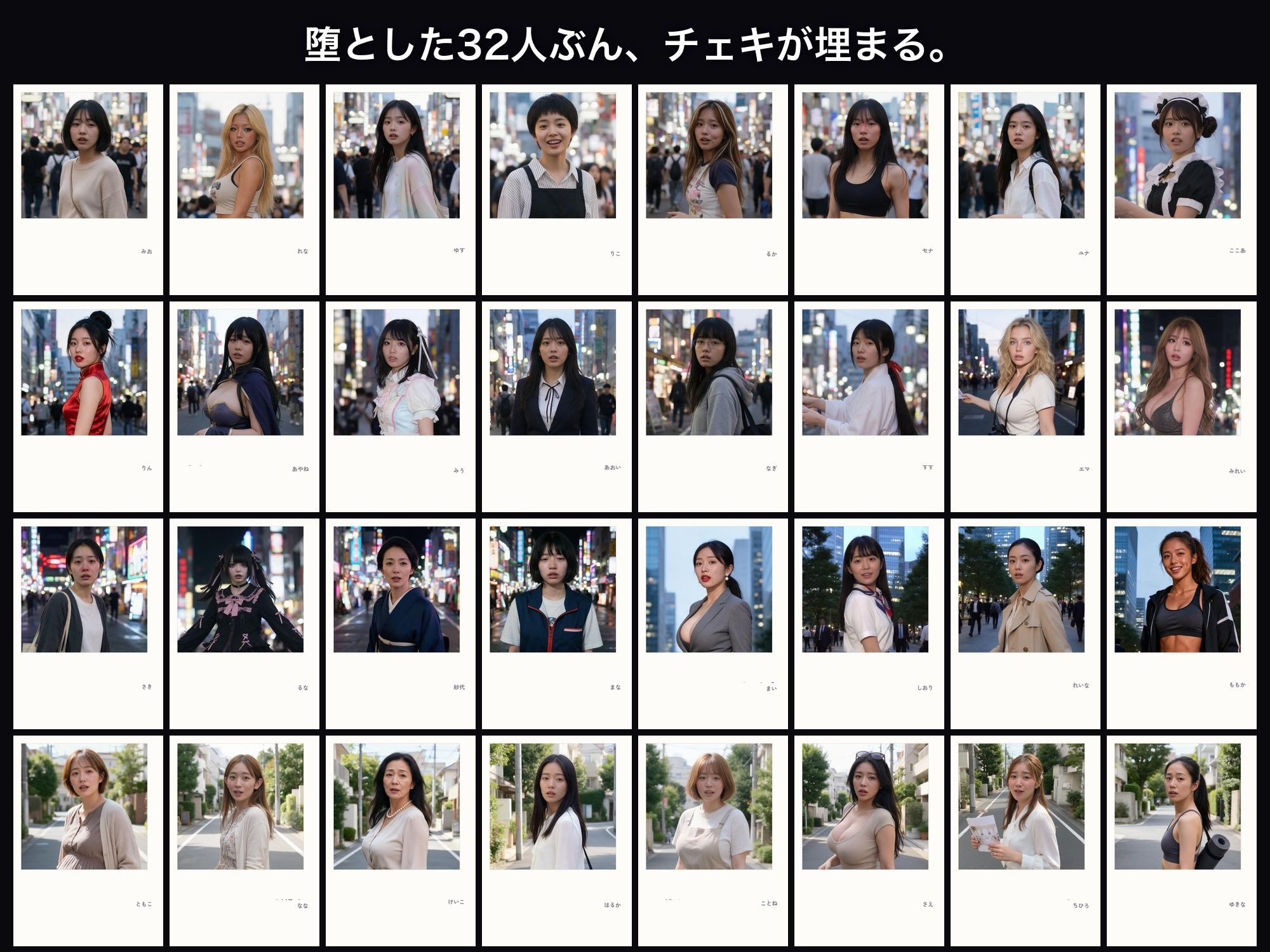 洗脳支配アプリで街中の女32人を調教してハーレム