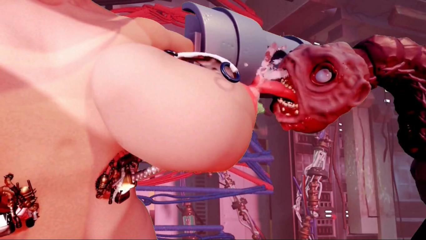 不滅のマシンガールズ レイナの触手乳首責め