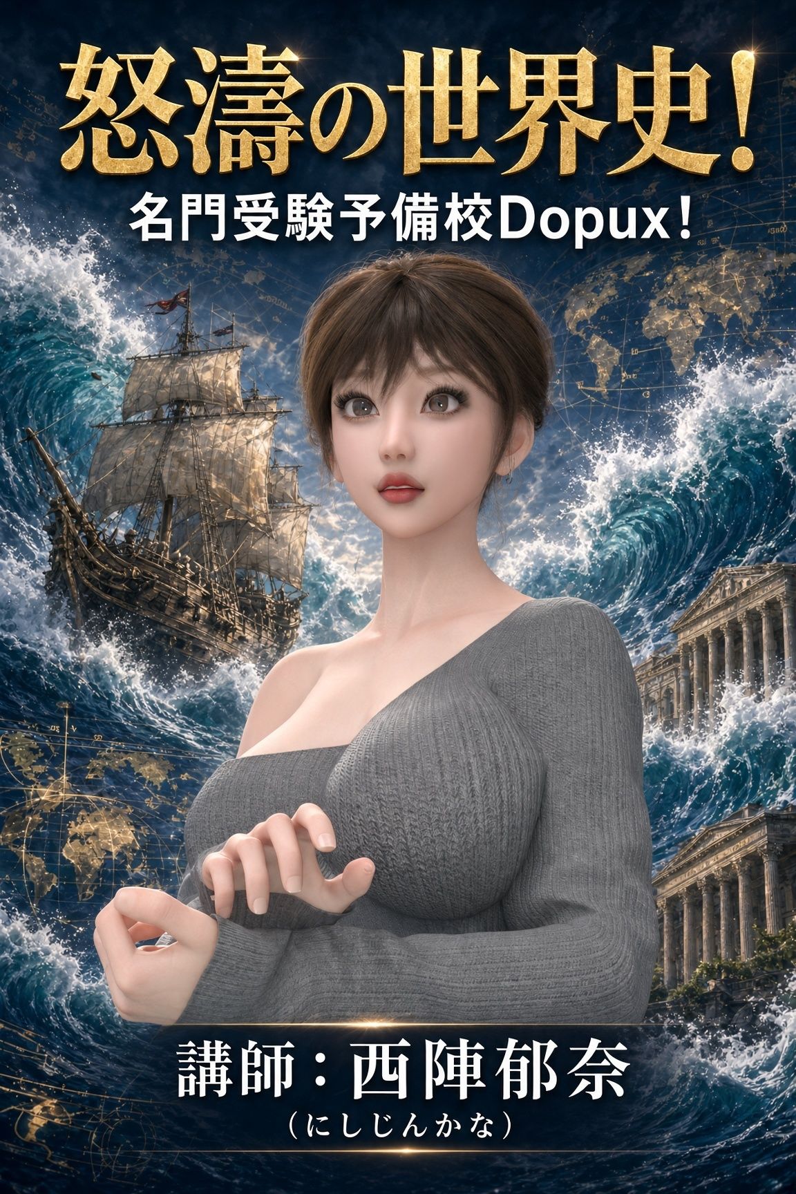 パンチラガチャ★西陣郁奈（にしじんかな）強豪予備校『DOPUX（ドピュックス）』で大学受験生向け講座（世界史）を教える名物講師！（Vol.003:クローヴィス文化とは何だったのか？）