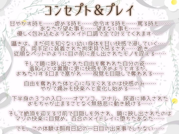 【TS百合】百合メイドレイの拘束飼育日記【主観視点ボイスあり・なし選択可能】【KU100】