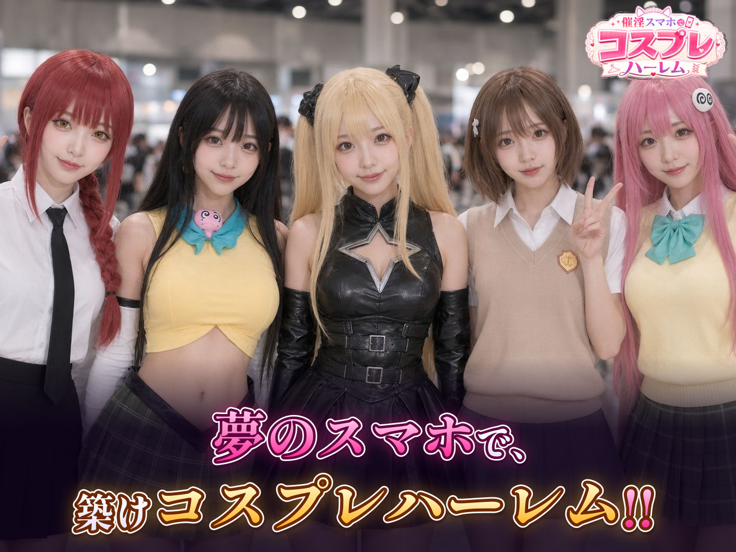 【スマホ対応】催淫スマホでコスプレハーレム