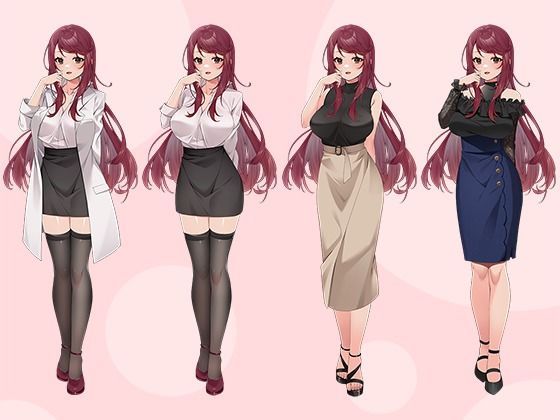 【立ち絵素材R18】クールな女研究員 フルセットPSDパック