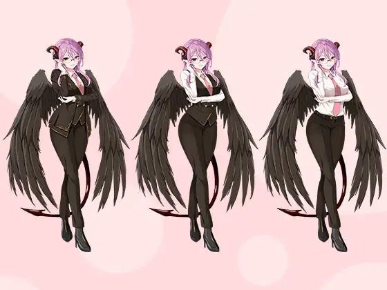 【立ち絵素材R18】冷静沈着悪魔の秘書 フルセットPSDパック