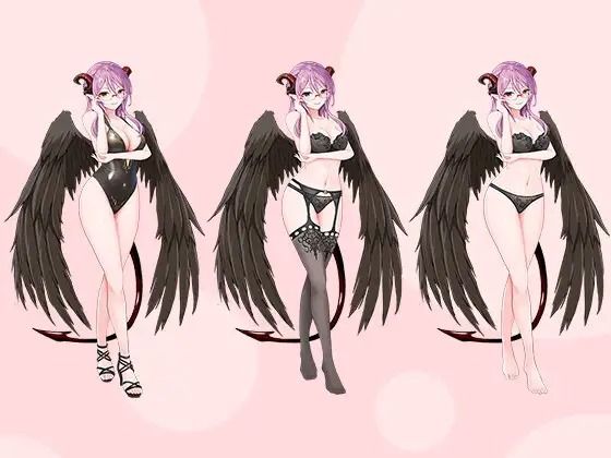 【立ち絵素材R18】冷静沈着悪魔の秘書 フルセットPSDパック