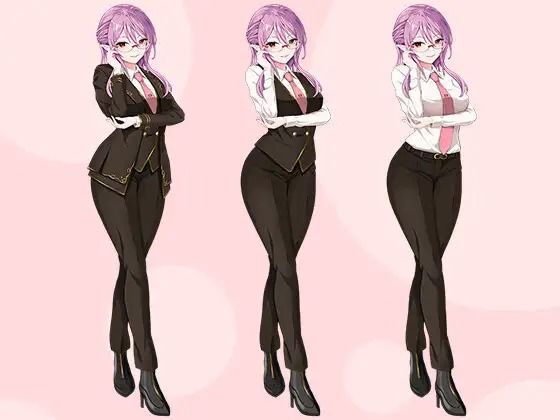 【立ち絵素材R18】冷静沈着悪魔の秘書 フルセットPSDパック