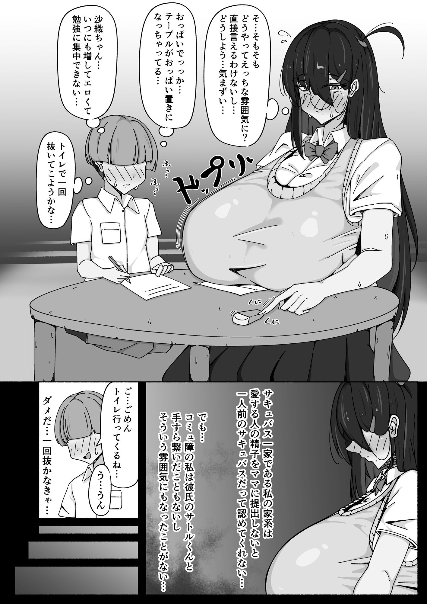 長乳コミュ障サキュバスの彼氏がいつまで経っても手を出さないから、友達のエロ坊主に寝取られて種付け交尾されてしまう話