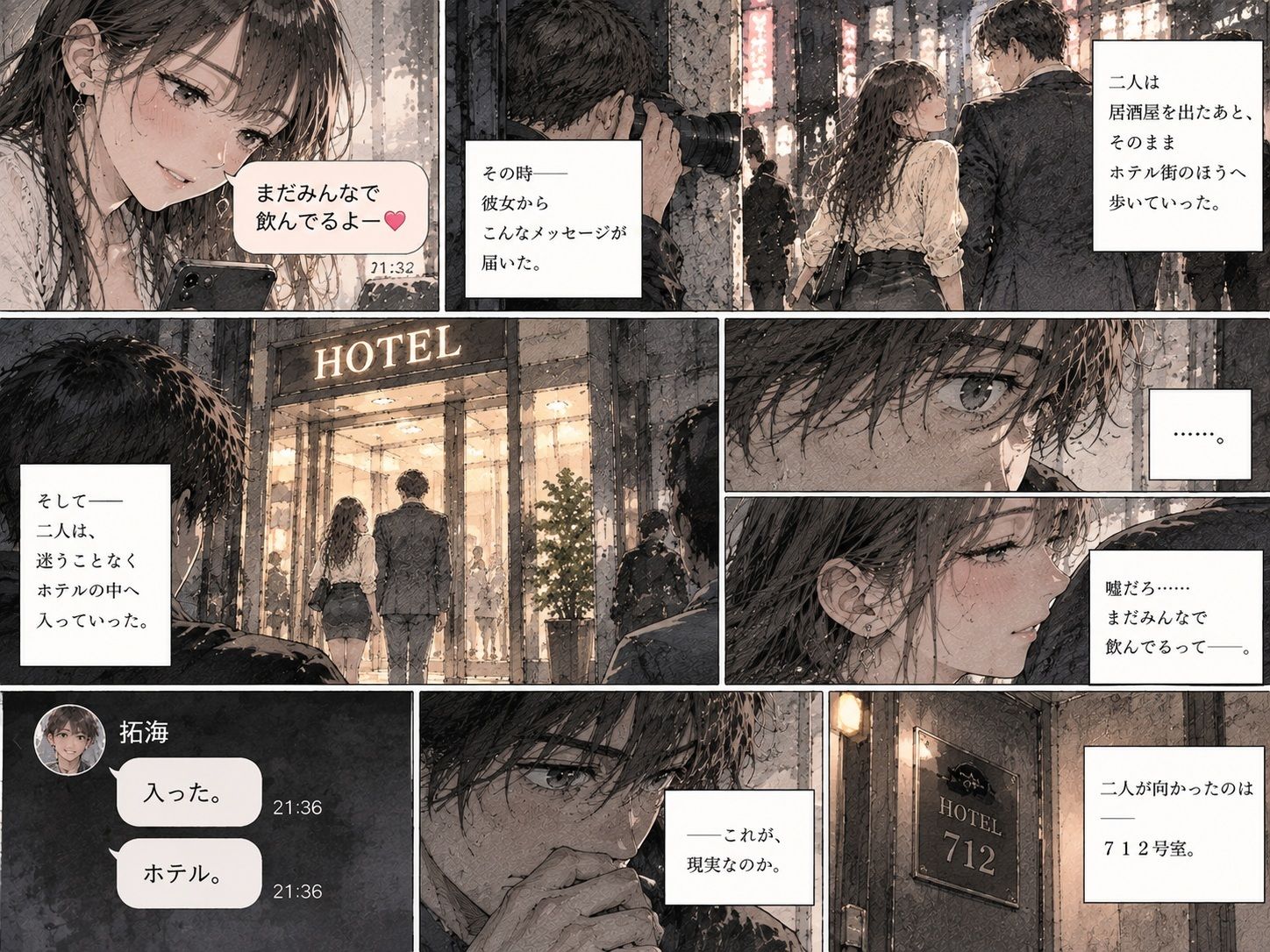 浮気探偵団、現場潜入。――彼女が毎週通うホテルの部屋まで追いかけた。