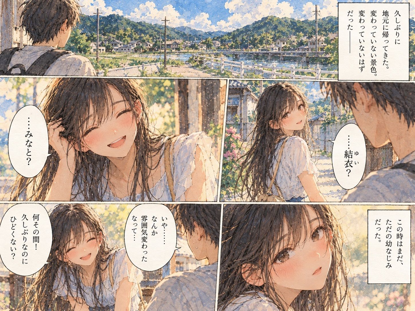 雨宿り、幼なじみが女になった。〜濡れた彼女と二人きりになった夏の夕暮れ〜