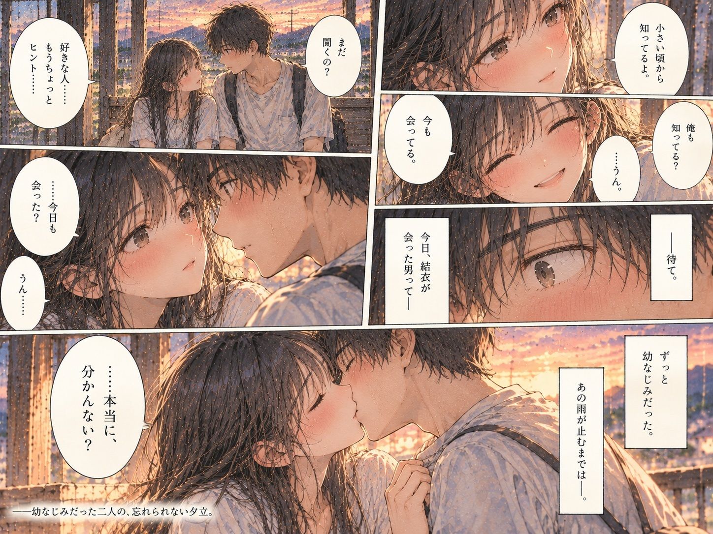雨宿り、幼なじみが女になった。〜濡れた彼女と二人きりになった夏の夕暮れ〜