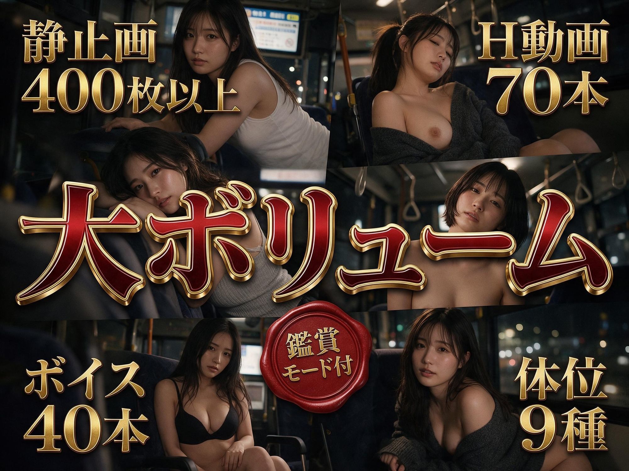 夜行バス中出し痴● 乳首つまみ×尻揉み×生挿入×大量中出し 〜消灯後の車内で10人の巨乳美女を●す〜