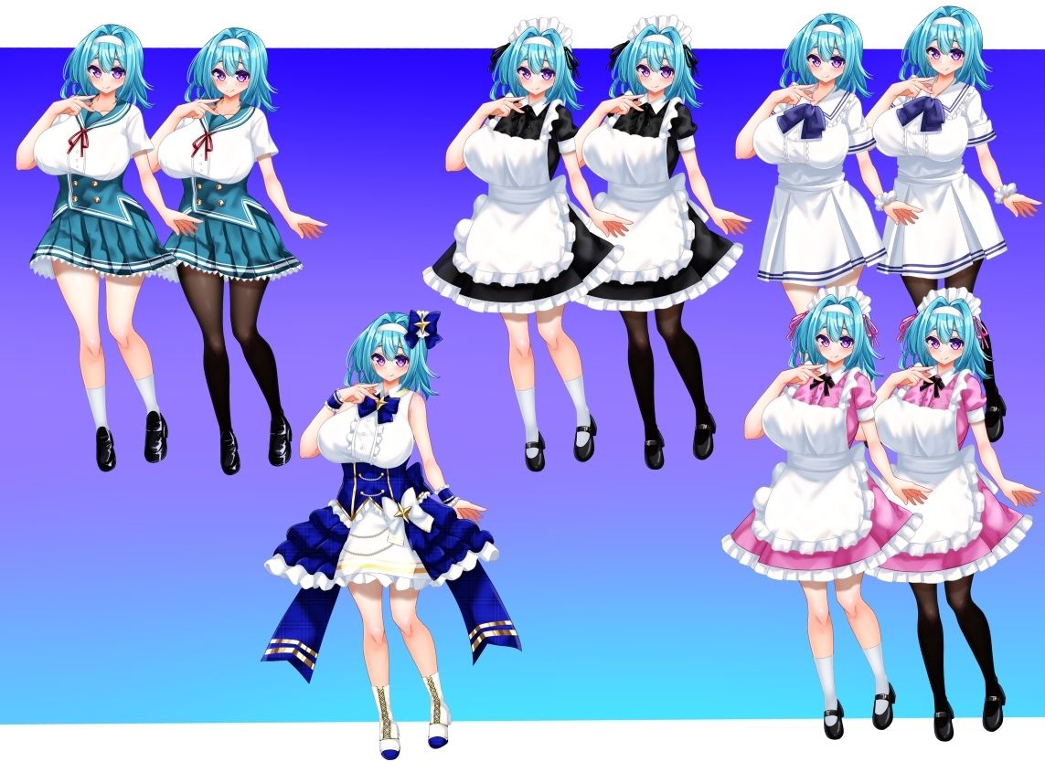 立ち絵素材 制服の女の子 HCGセット5