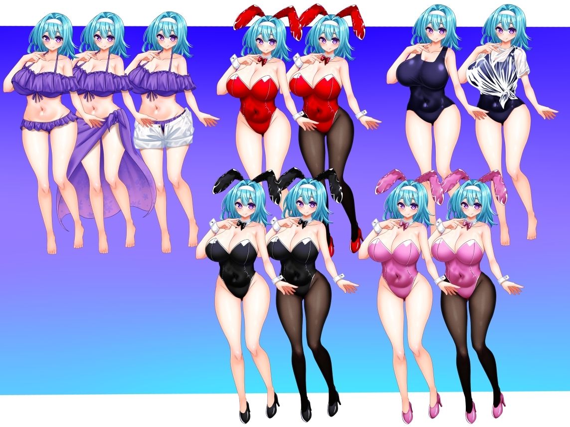 立ち絵素材 制服の女の子 HCGセット5
