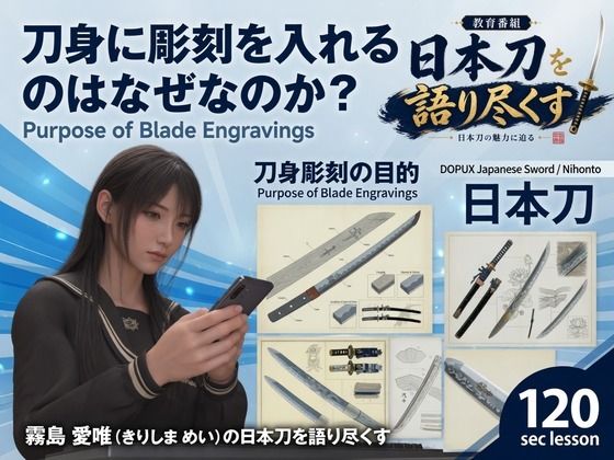 パンチラガチャ★霧島 愛唯（きりしま めい）『日本刀を語り尽くす』第1章-まず「日本刀とは何か」を知る（035-刀身に彫刻を入れるのはなぜなのか？）